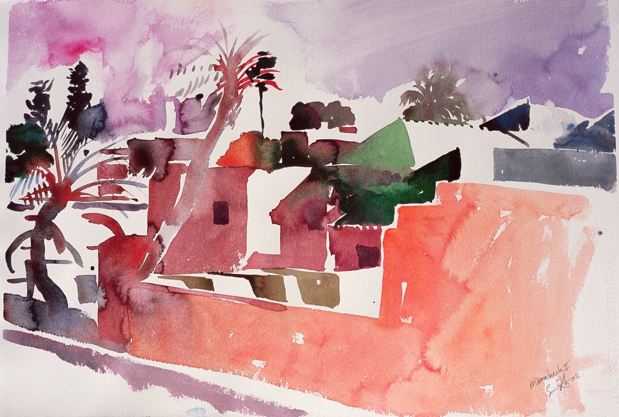 Marrakech 1 (acquerello su carta) da Simon Fletcher