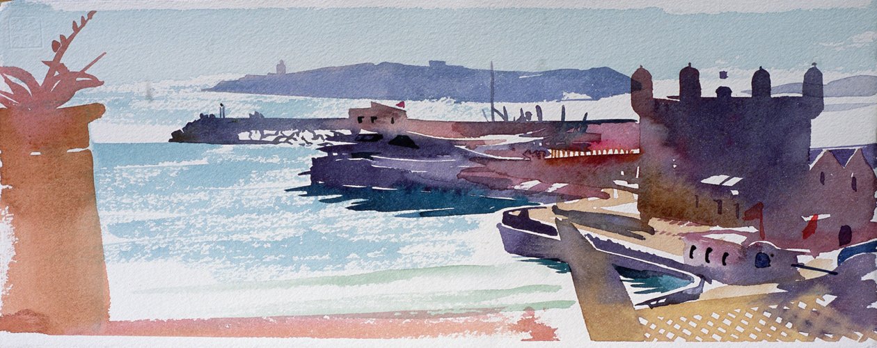 Mogador (acquerello su carta) da Simon Fletcher