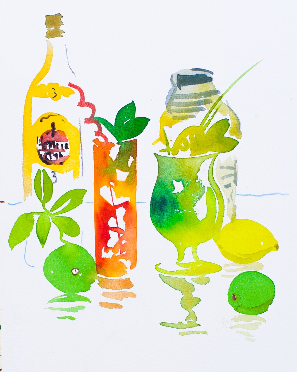 Mojito e Cuba Libre, 2016 (acquerello) da Simon Fletcher