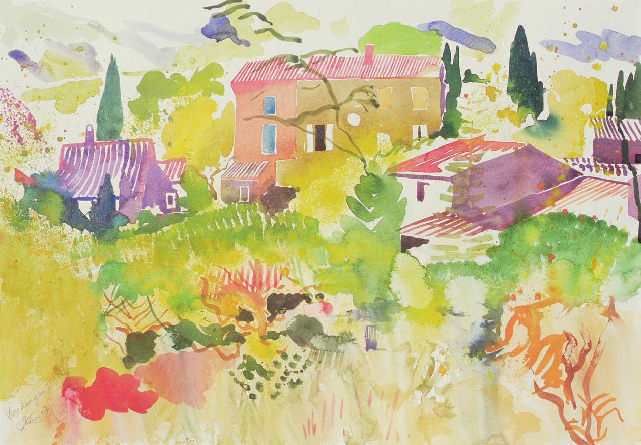 Vendanges I, 2007 (acquerello) da Simon Fletcher