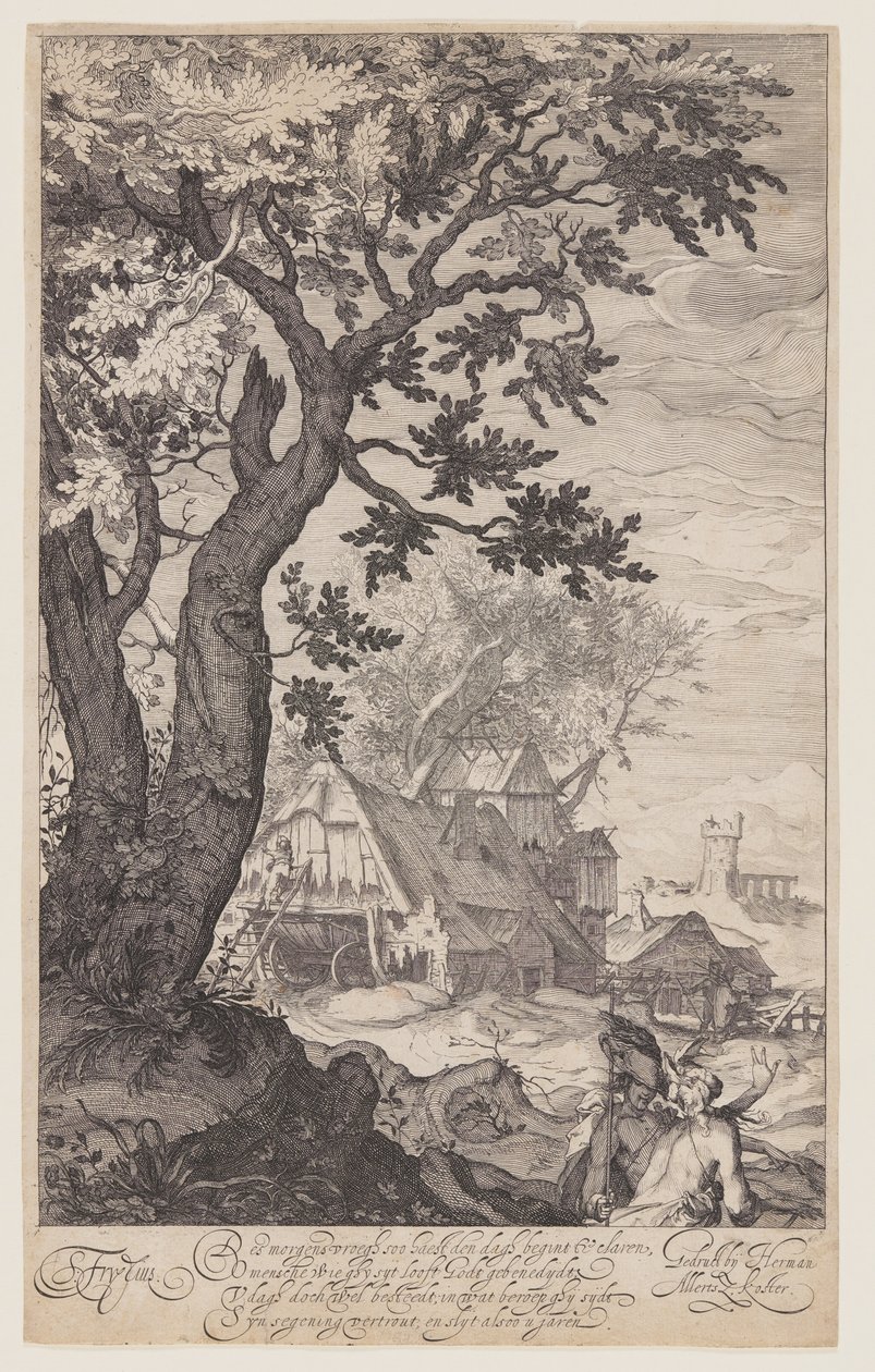 Paesaggio con casa colonica da Simon Frisius