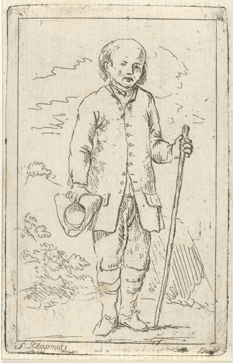Vecchio con bastone da passeggio da Simon Klapmuts