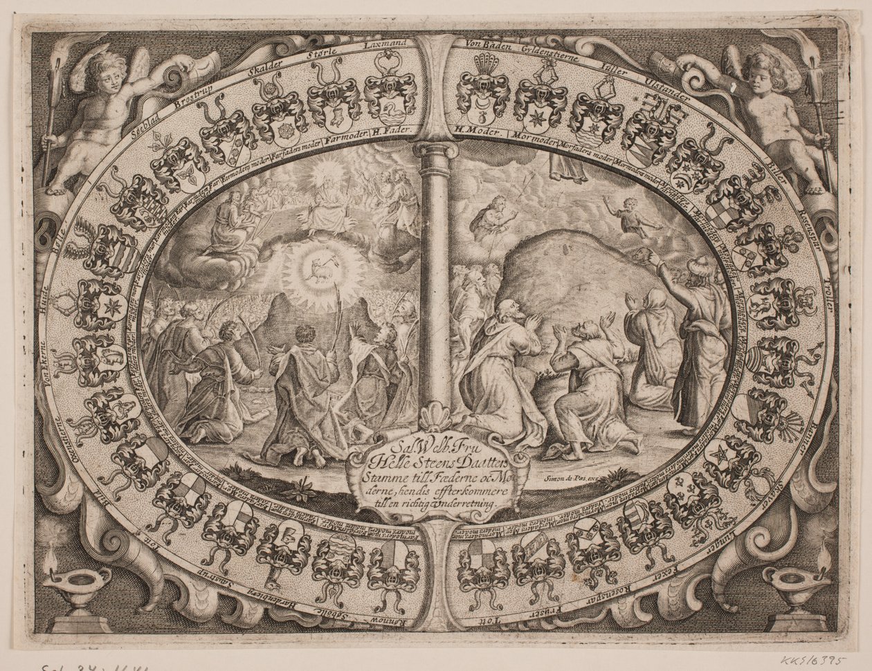 Foglio commemorativo di Helle Steensdatter da Simon de Pas