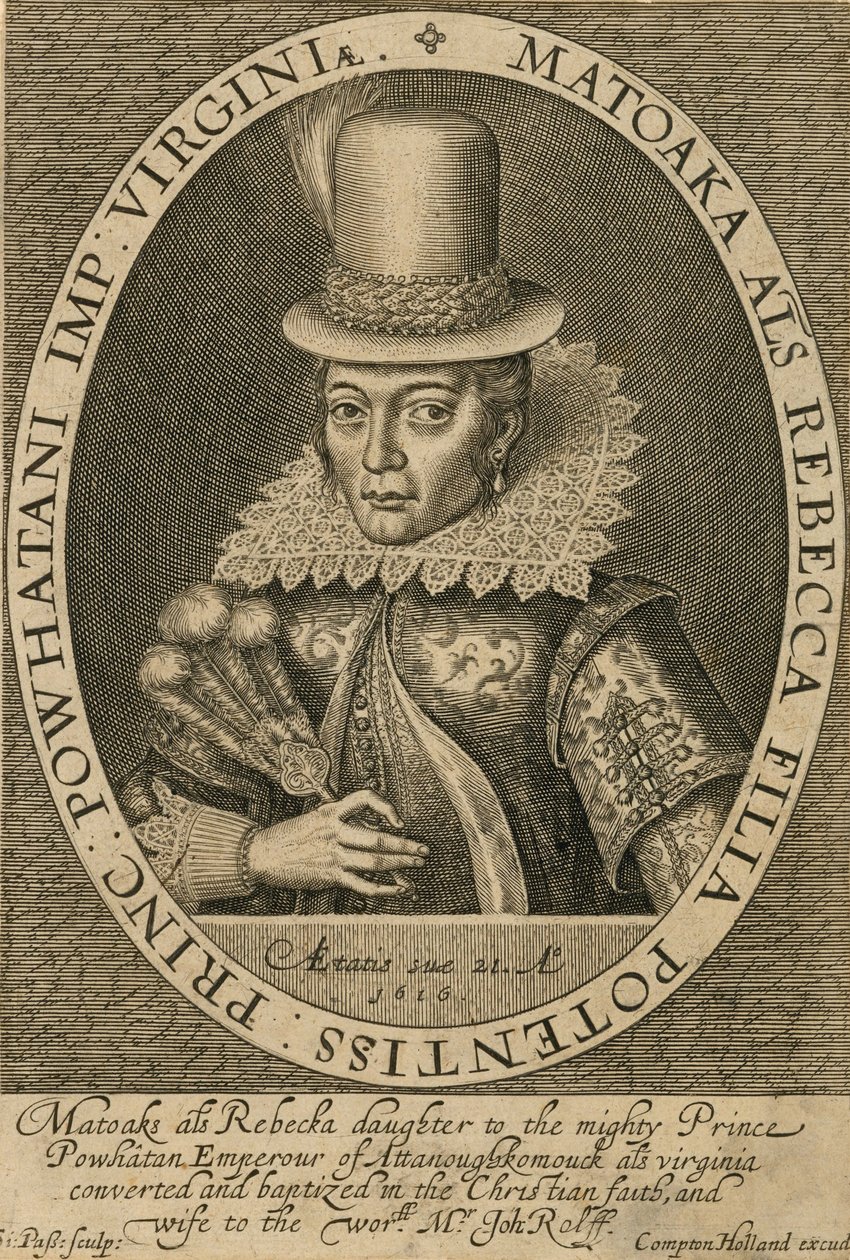 Pocahontas, 1616 da Simon de Passe