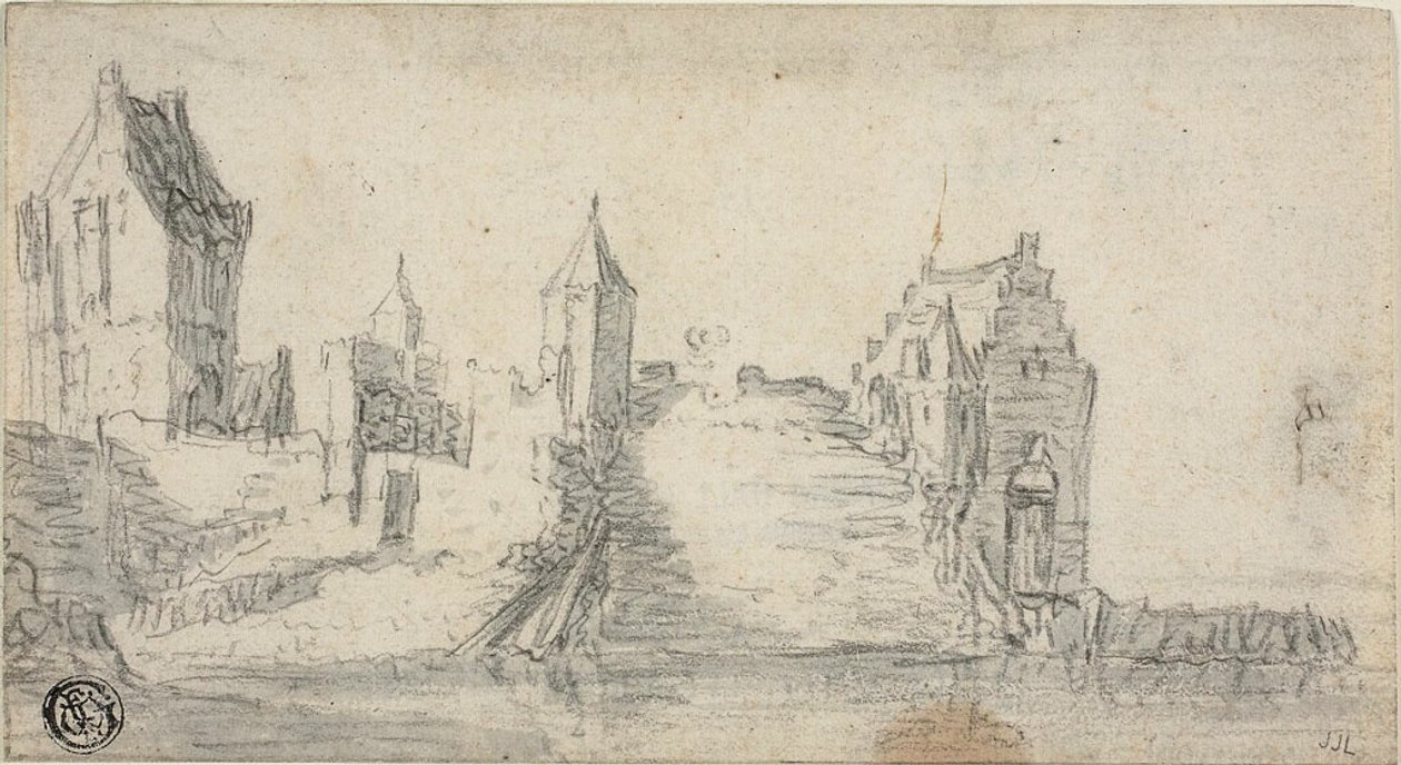 Edifici fortificati in riva al mare da Simon de Vlieger