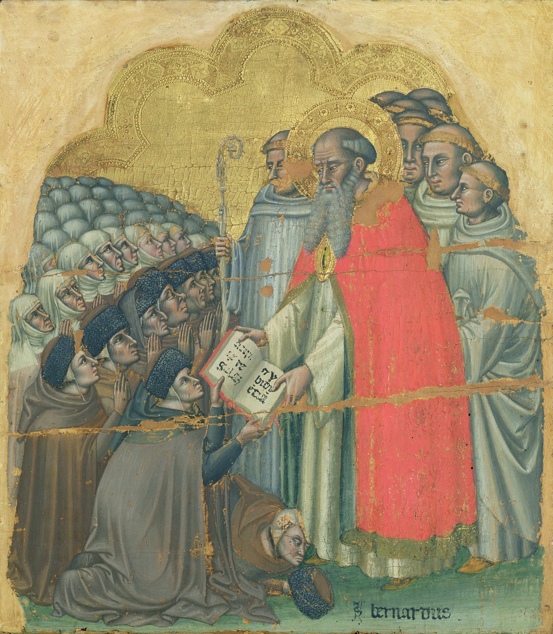 San Bernardo Tolomeo (1272-1348) che dà la Regola al suo Ordine da Simone dei Crocifissi