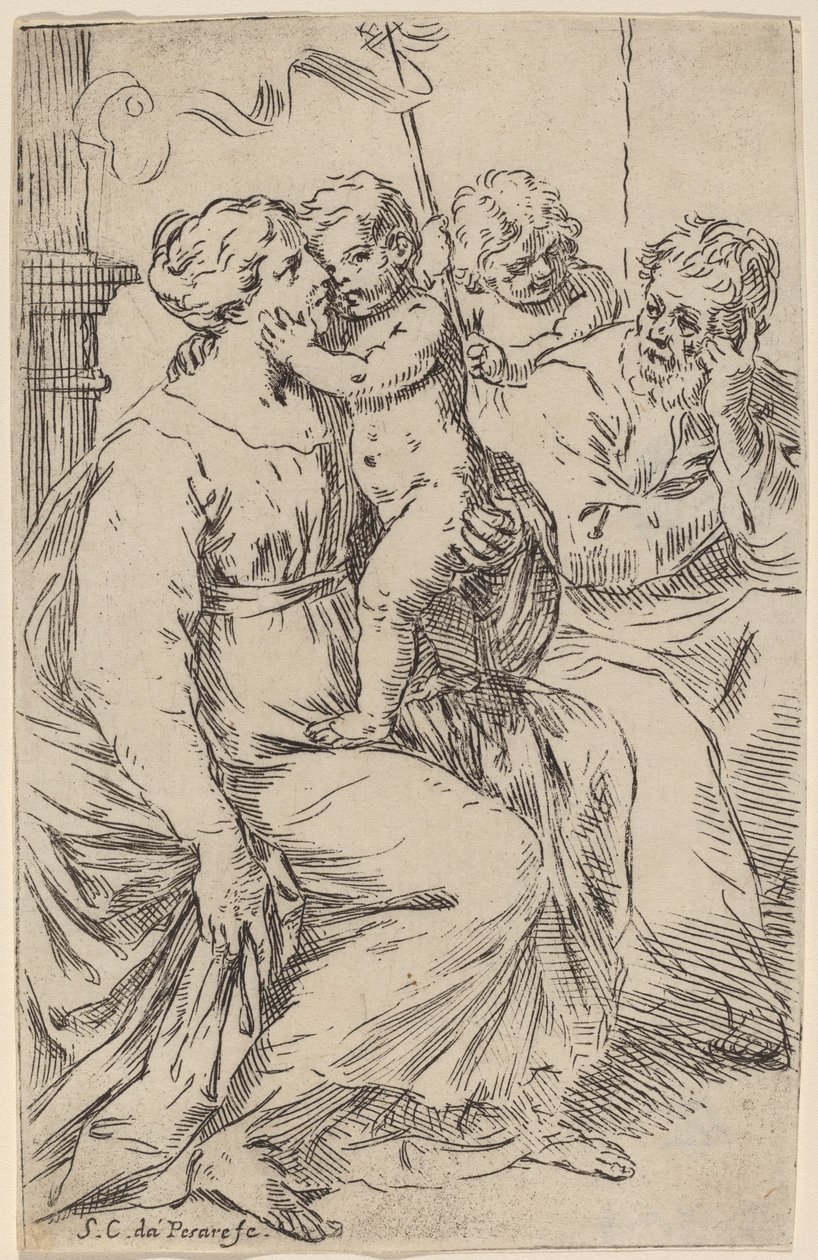 La Sacra Famiglia da Simone Cantarini