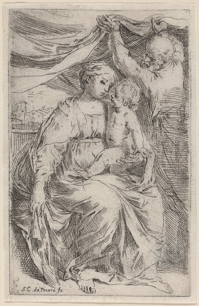 La Sacra Famiglia da Simone Cantarini