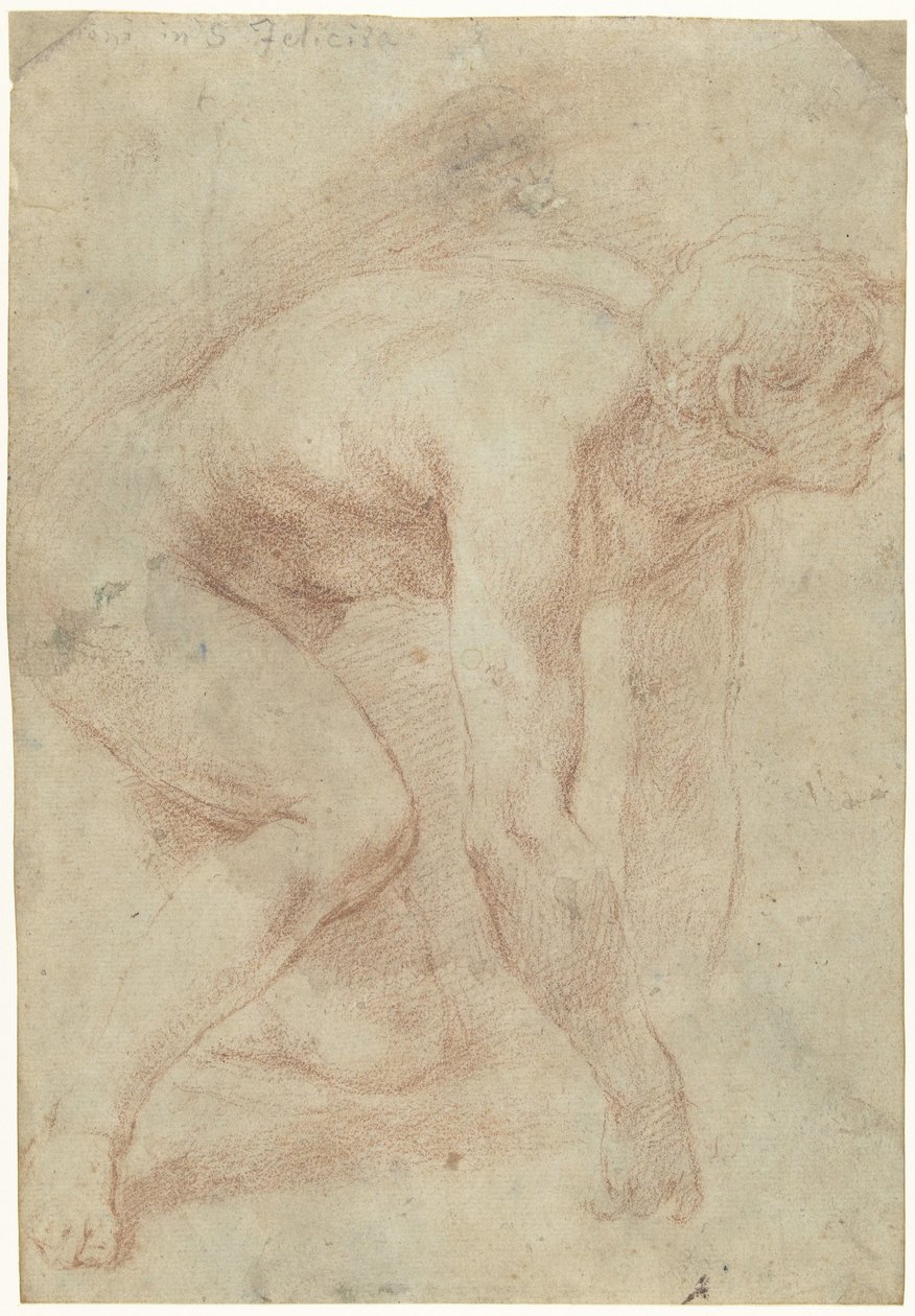 Studio di un uomo inginocchiato nudo da Simone Pignoni
