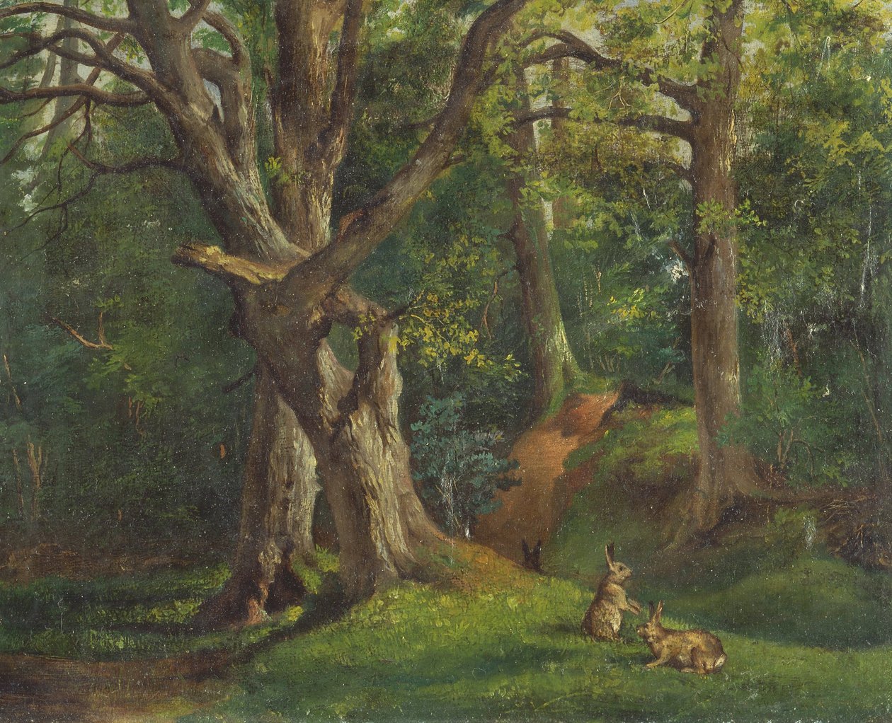 Scena boschiva con conigli da Hubert von Herkomer