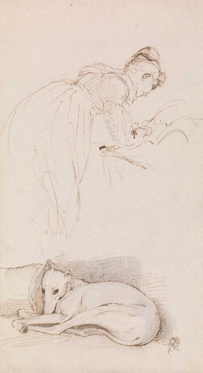 Studi di donna e levriero da Sir George Hayter