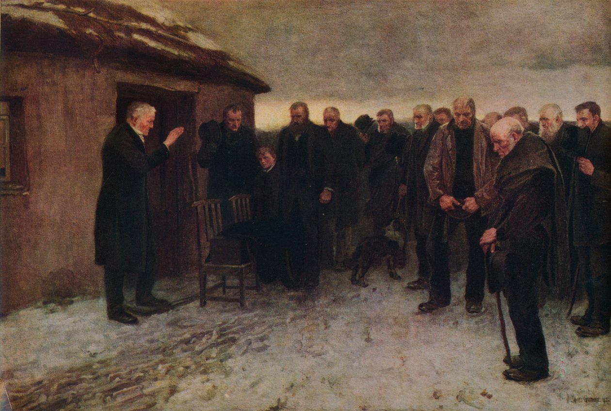 Un funerale nelle Highlands, 1882 da James Guthrie