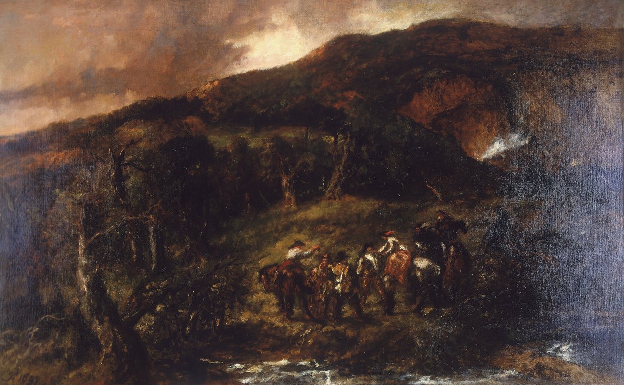 Paesaggio con battuta di caccia da Sir John Gilbert