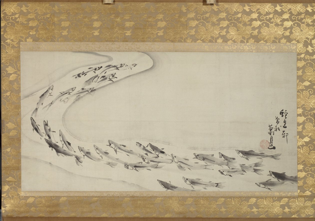Scuola di pesce da Soga Shohaku