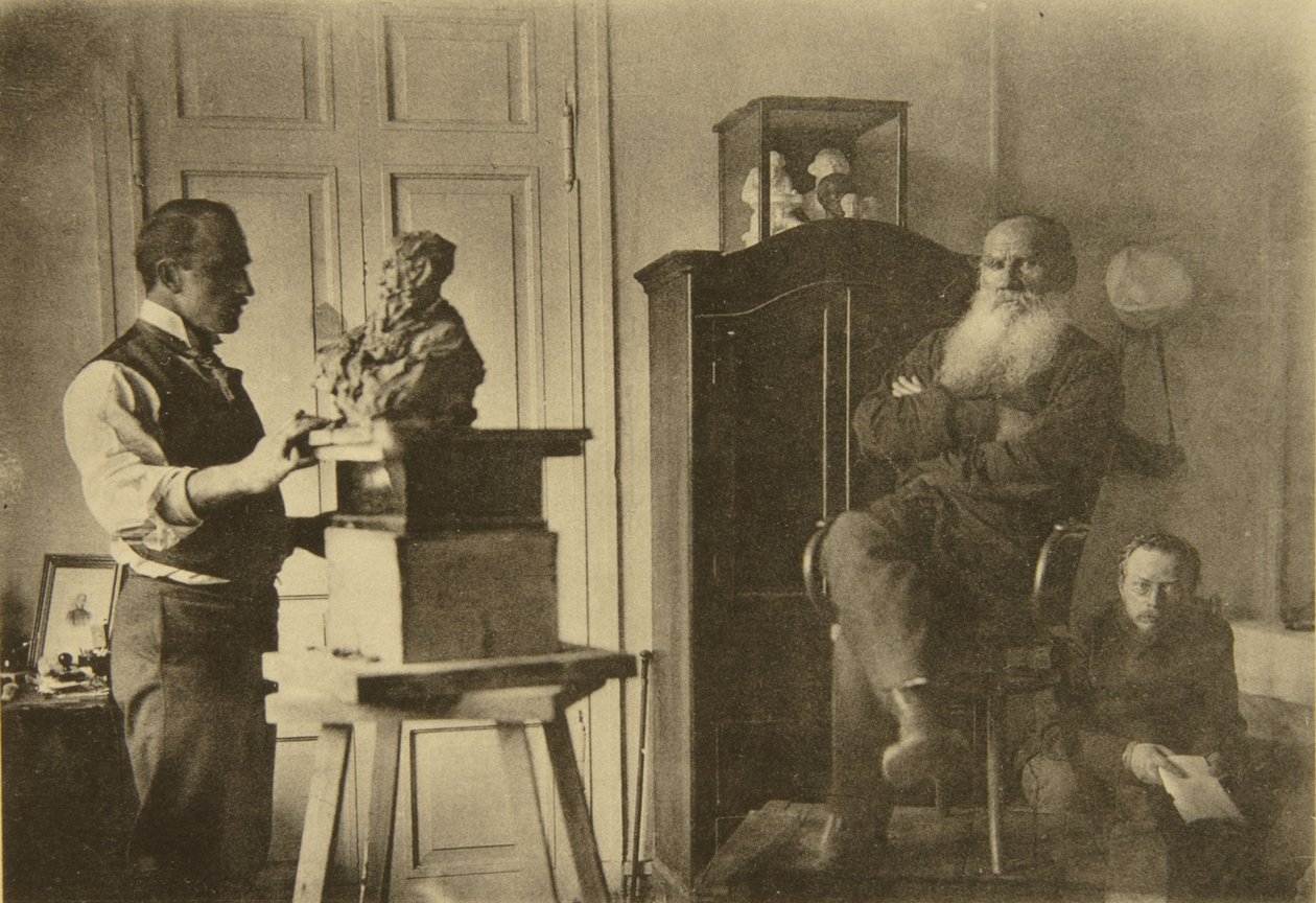Lev Tolstoj e lo scultore Principe Paolo Troubetzkoy da Sophia Andreevna Tolstaya