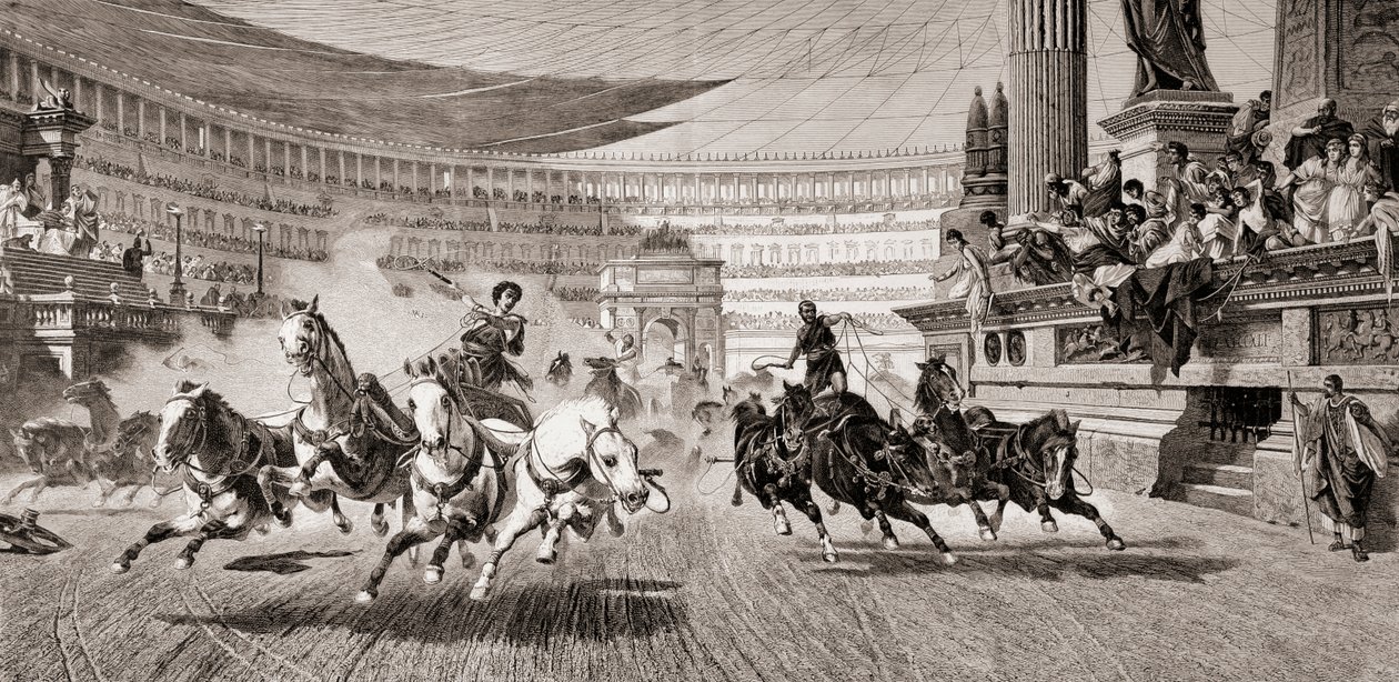 Corsa di carri ai giochi romani, da 