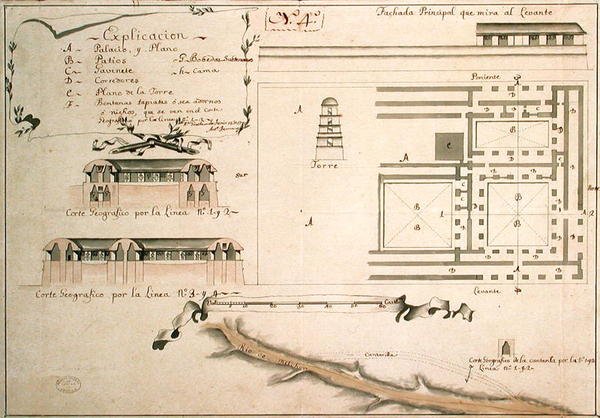 Piano degli Scavi Archeologici di Palenque, Messico, 1785 da Spanish School