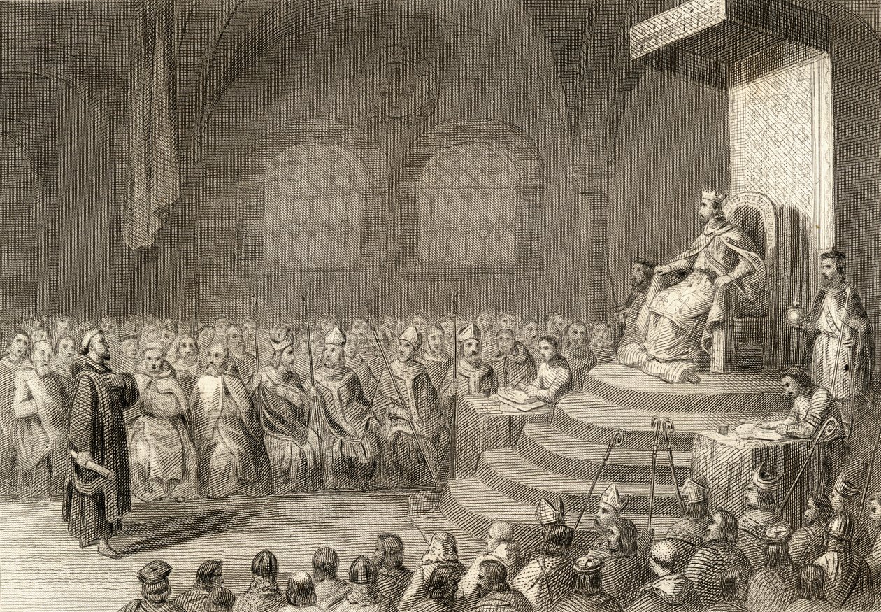 Il Quindicesimo Concilio di Toledo durante il regno del Re Egica nel 688 d.C. da Spanish School