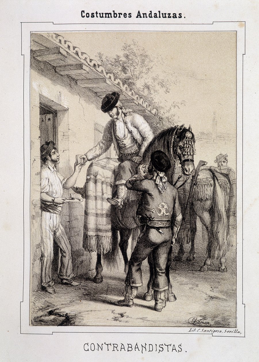 Contrabbandieri, "Costumi andalusi" di D Antonio Chaman da Spanish School