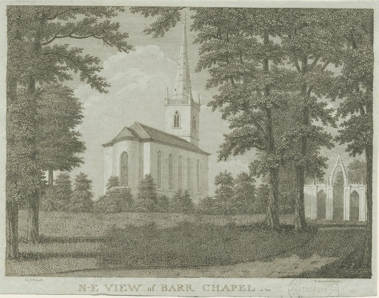 Cappella di Great Barr (incisione) da Stebbing Shaw