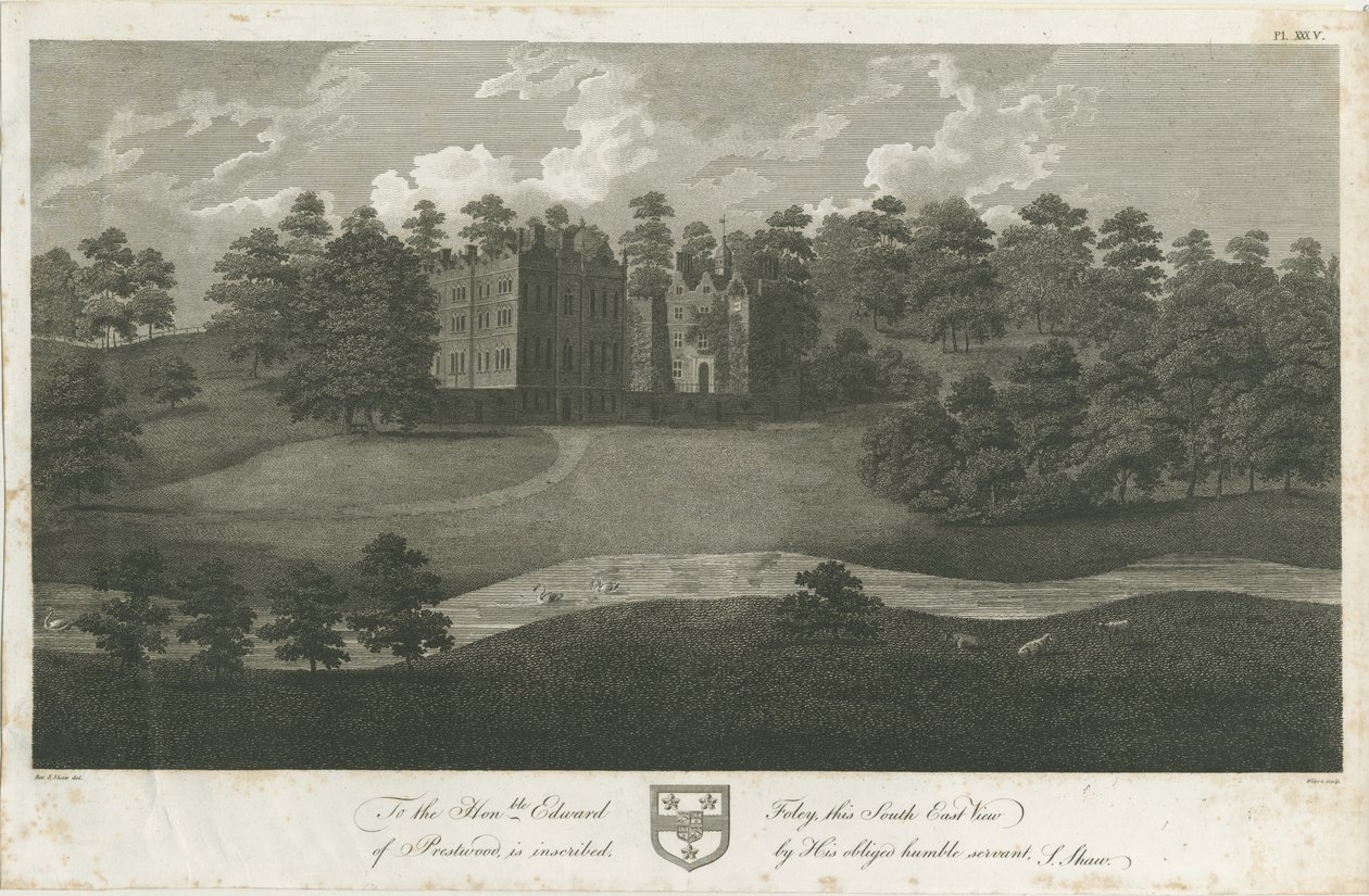 Prestwood Hall: incisione da Stebbing Shaw