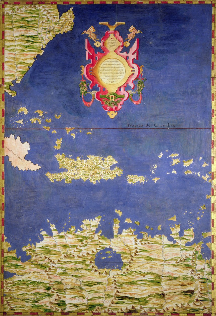 Mappa delle isole dei Caraibi da Stefano Bonsignori