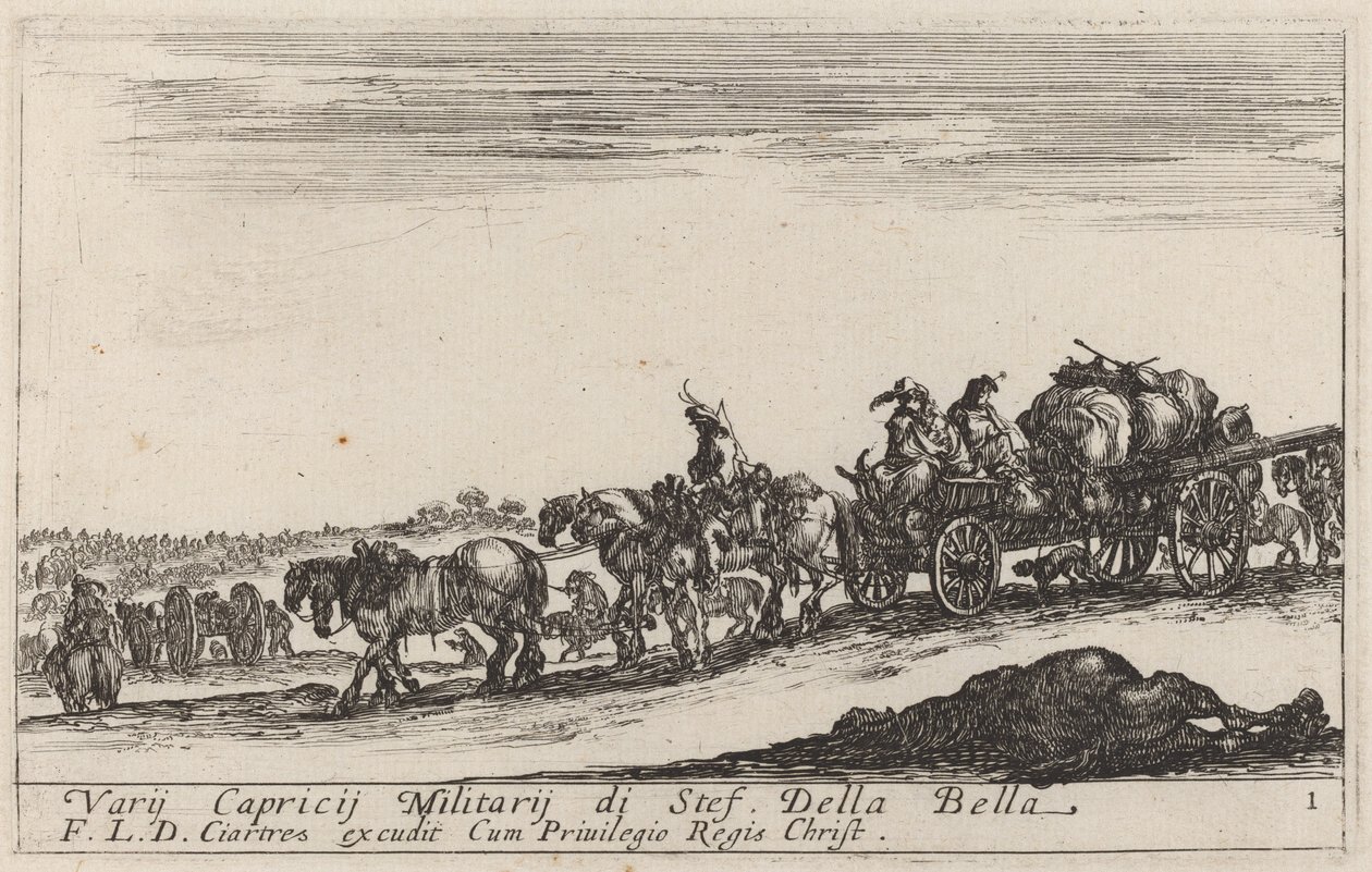Convoglio di bagagli, c. 1641 da Stefano della Bella