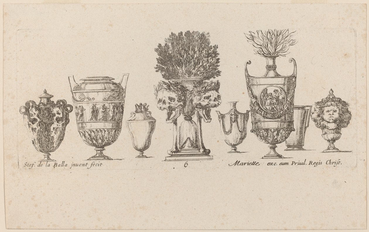 Vasi fantastici, probabilmente 1646 da Stefano della Bella
