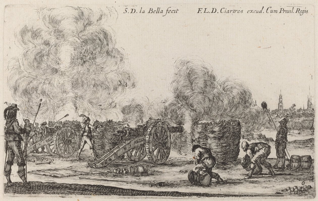 Sparare i cannoni, c. 1641 da Stefano della Bella