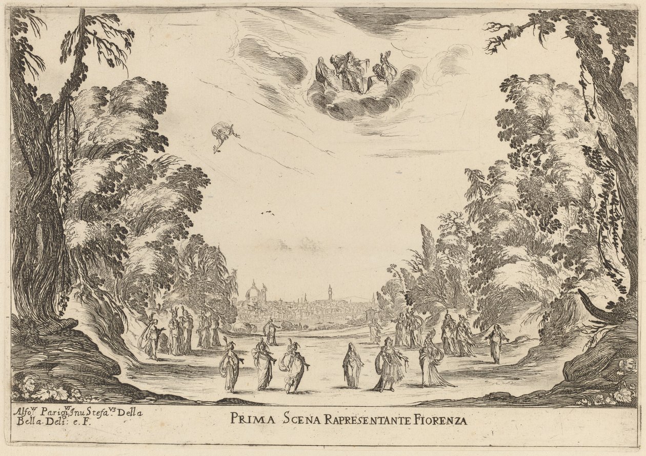 Prima scena rappresentante Firenze, 1637 da Stefano della Bella