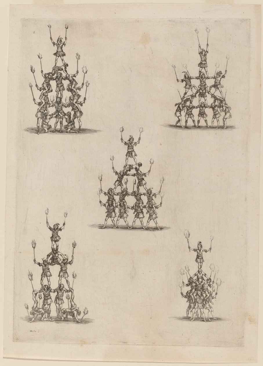 Piramidi di giocolieri, 1652 da Stefano della Bella