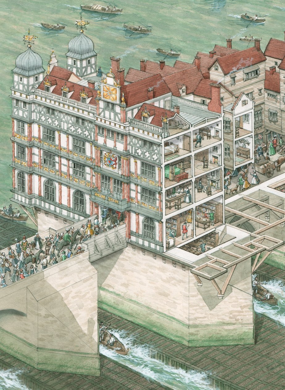 Nonsuch House sul vecchio ponte di Londra da Stephen Conlin