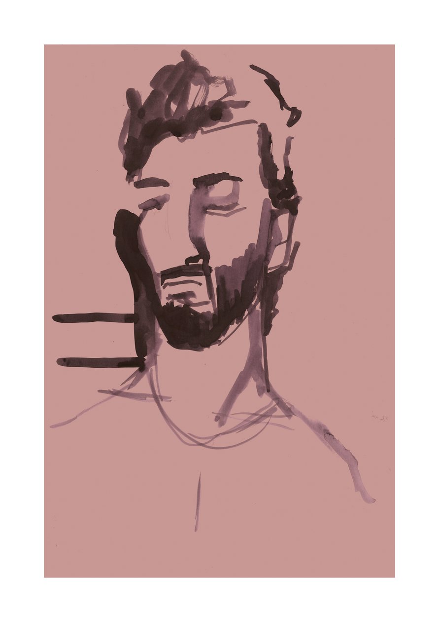 Ahmad (rosa), 2023 (digitale) da Stephen Dow