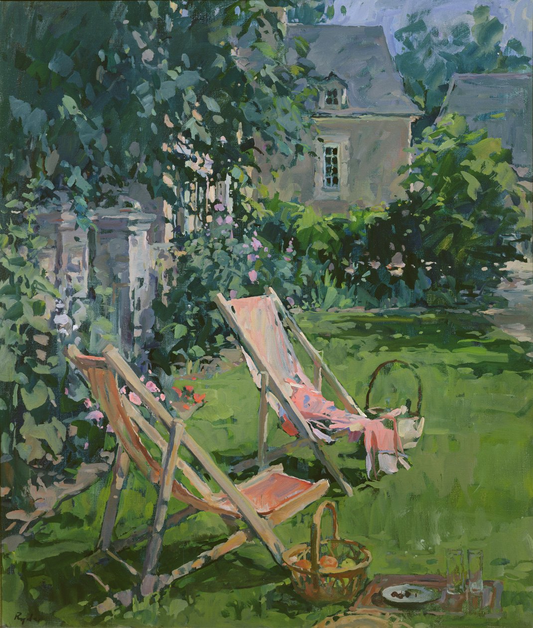 Sedie a sdraio a Coudray, 1998 da Susan Ryder