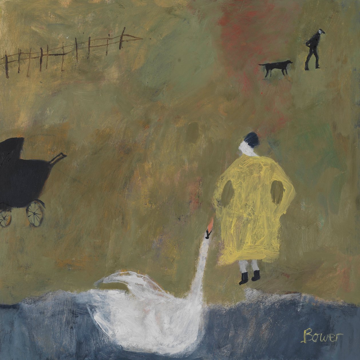 Leda, 2011 (olio su tavola) da Susan Bower