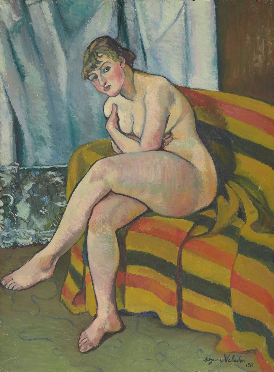 Nudo seduto su un divano da Suzanne Valadon