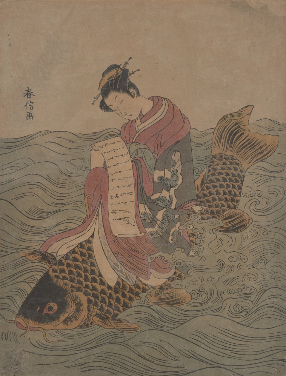 Parodia di un immortale cinese da Suzuki Harunobu