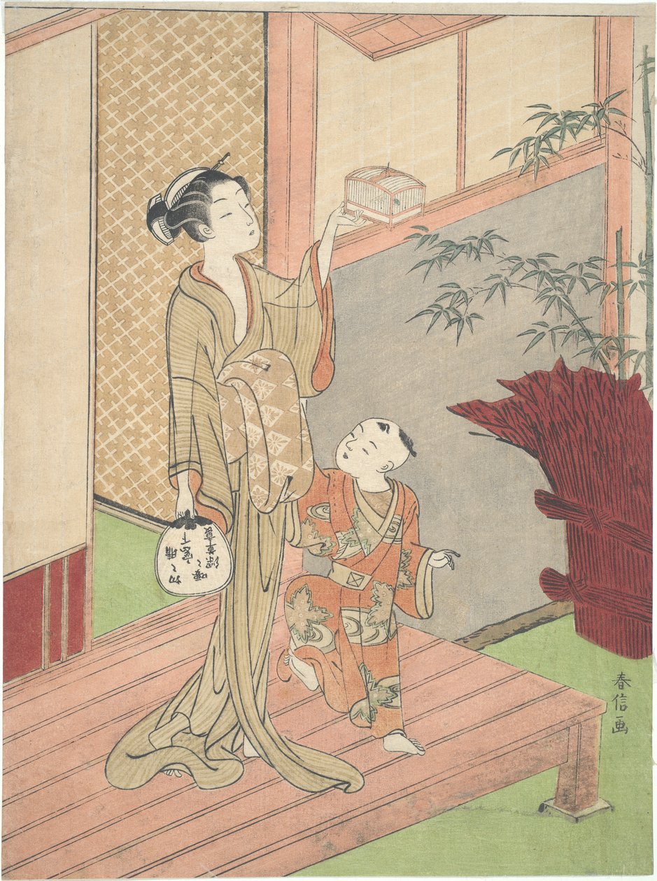 Le cavallette in gabbia da Suzuki Harunobu