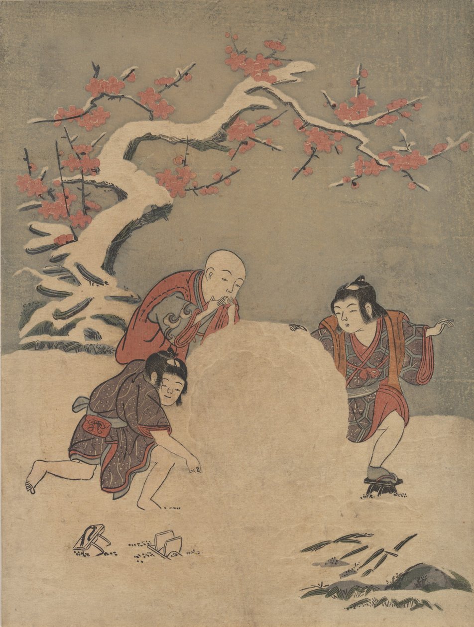 La palla di neve, 1770 da Suzuki Harunobu