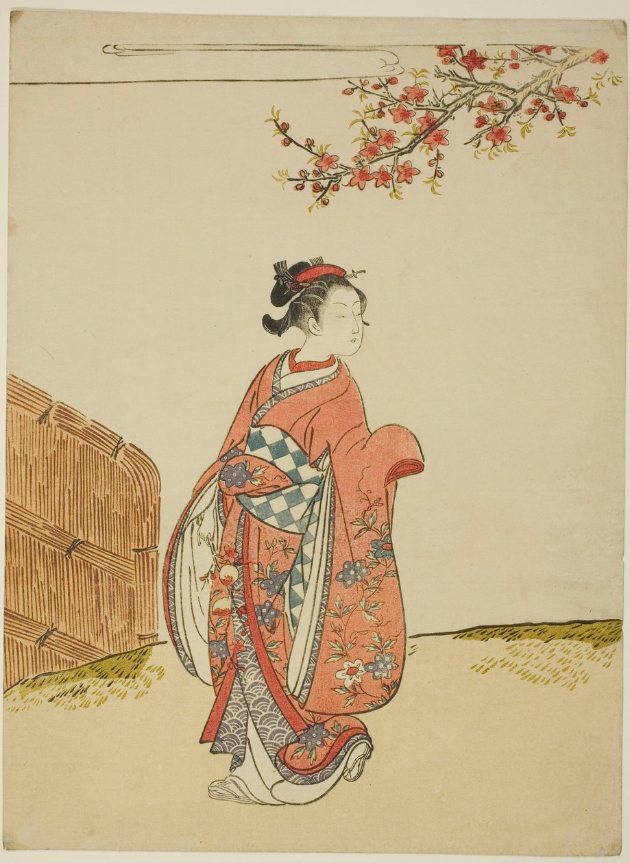 Sotto un albero di pesco da Suzuki Harunobu
