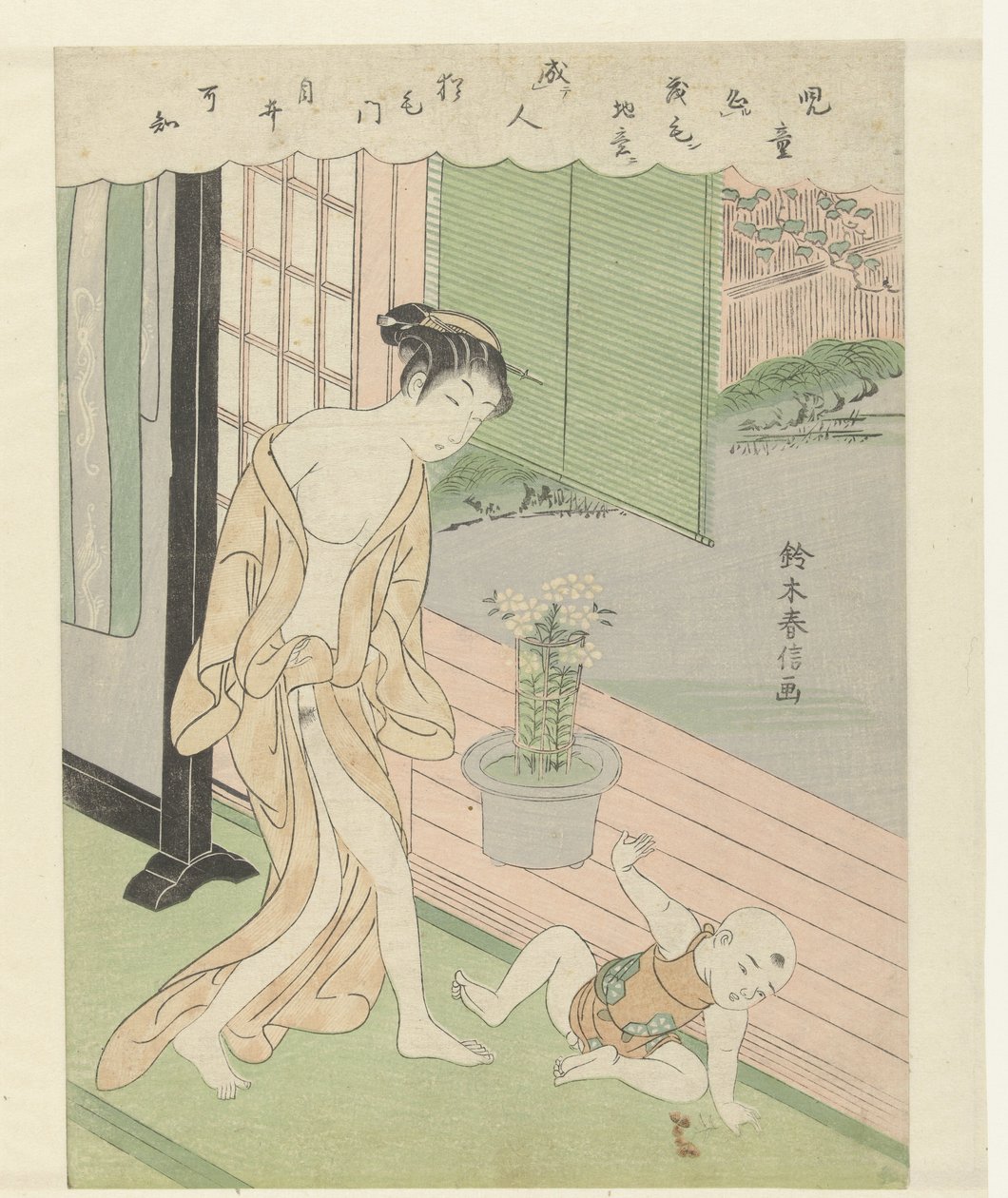 Donna e bambino dispettoso da Suzuki Harunobu