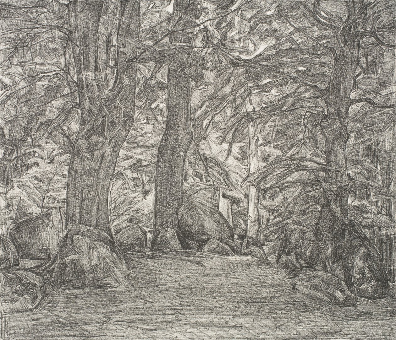 Paesaggio boschivo da Falster da Svend Hammershøi