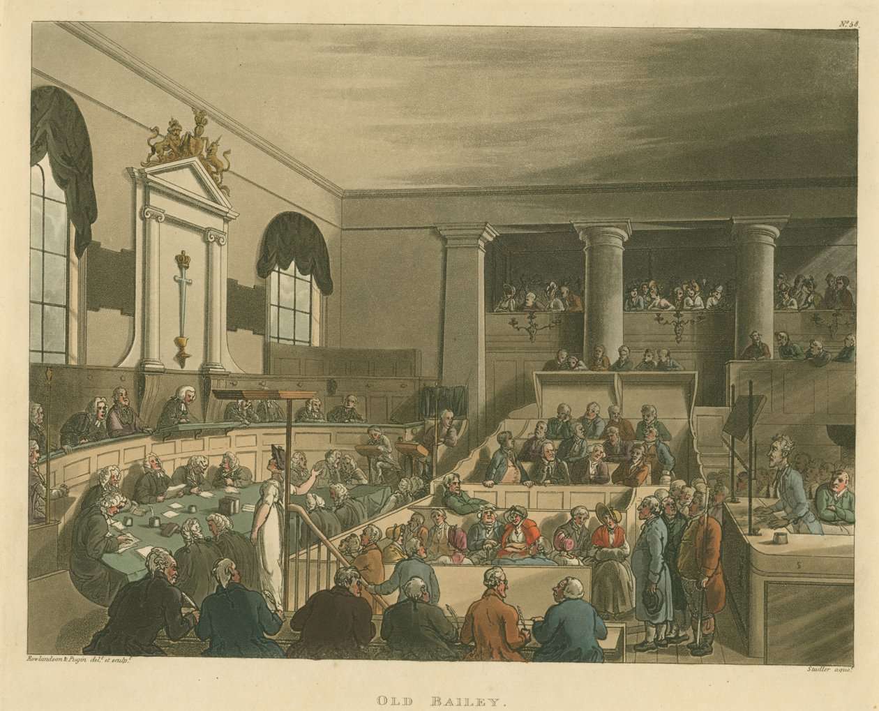 Old Bailey, 1809 da Pugin and Rowlandson