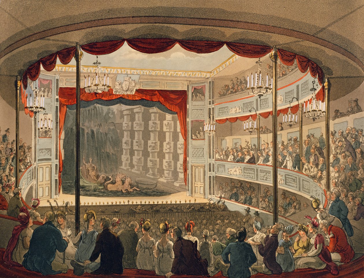 Teatro Sadlers Wells da Microcosm of London di Ackermann da Pugin and Rowlandson