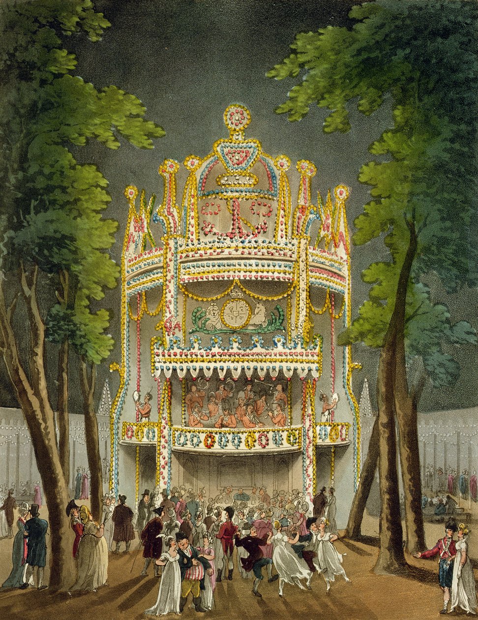 Giardini di Vauxhall, 1808 da Pugin and Rowlandson