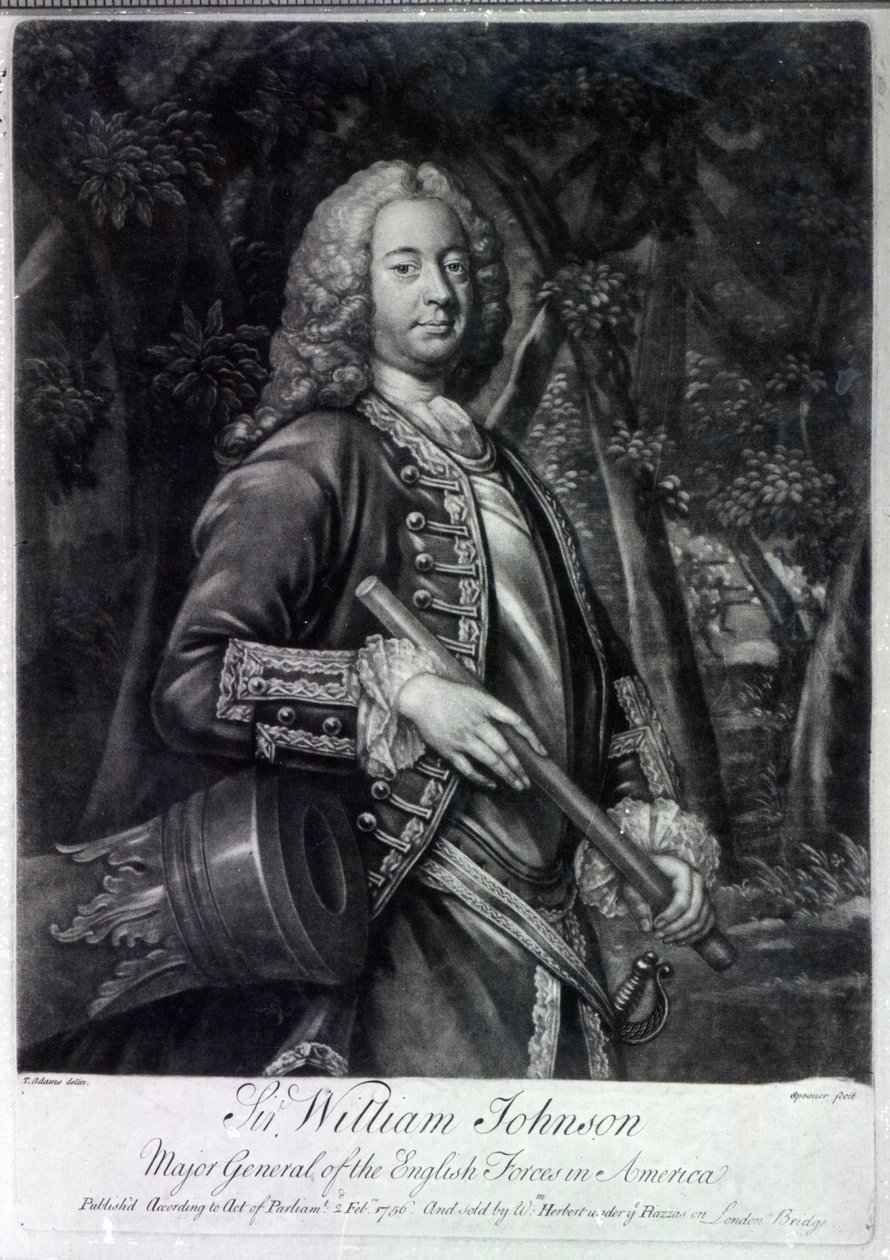 Sir William Johnson, inciso da Charles Spooner, 1756 da T. Adams