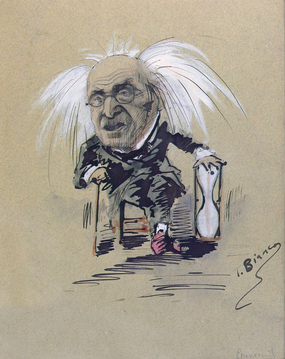 Caricatura di Michel-Eugene Chevreul (1786-1889) c.1885-89 da T. Bianco