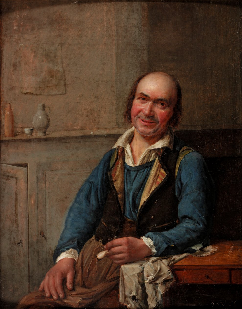 Ritratto di un uomo sorridente, 1837 da T.F. Hutten