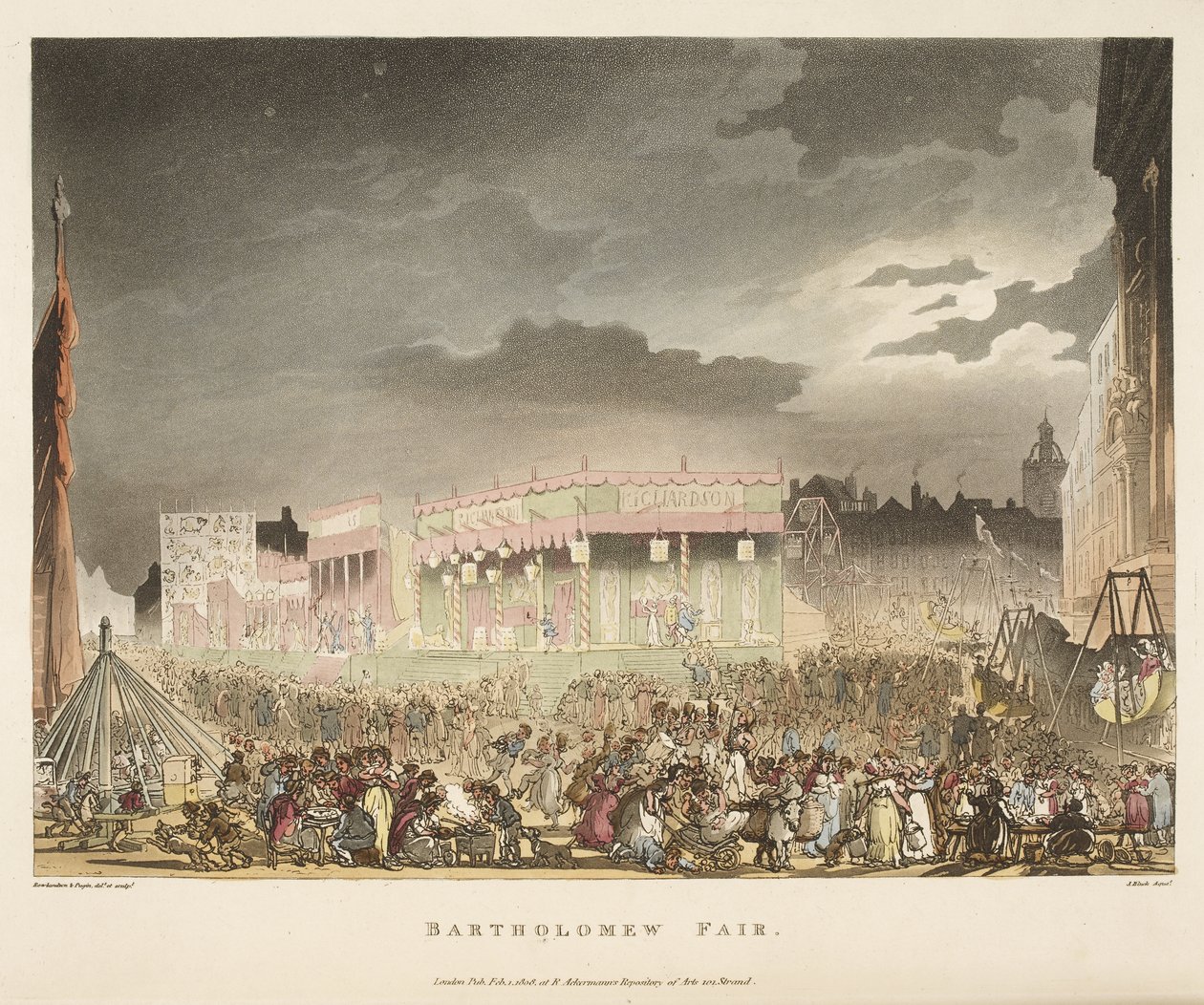Fiera di Bartholomew da T. & Pugin A.C. (1762 1832) (after) Rowlandson