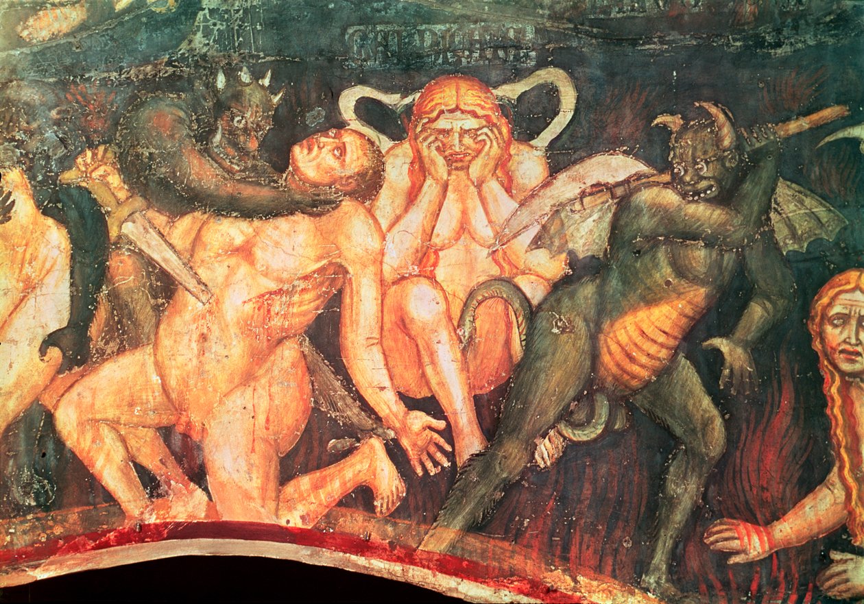 Inferno, dettaglio dei lussuriosi, c.1394 da Taddeo di Bartolo